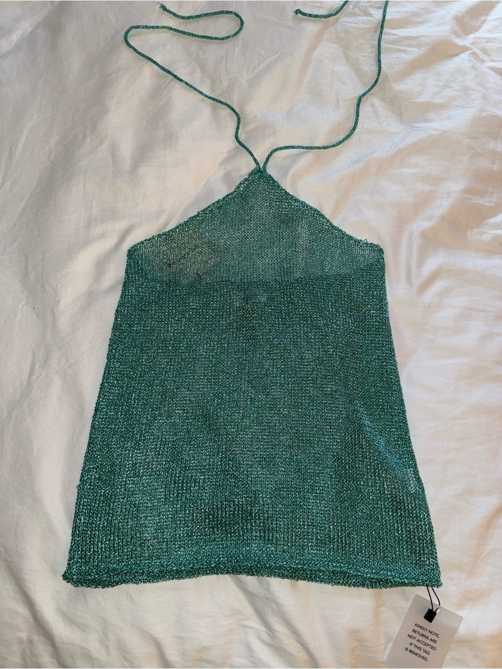 Super down Shimmer Knit Halter Top